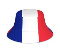 Chapeau bob réfléchissant, drapeau français, chapeau de soleil portable, adapté pour le cyclisme, les voyages, la randonnée et la pêche, noir