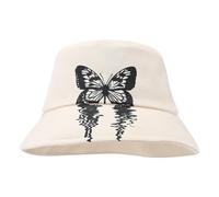 Chapeau bob respirant avec imprimé papillon, plusieurs couleurs, seau de pêche à large bord seau adulte pêcheur extérieur pour femme motif papillon résistant au soleil unisexe polyester respirant