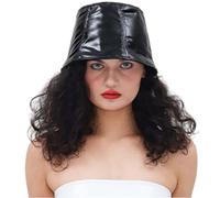 Chapeau bob rétro Hip Hop pour la Saint-Patrick 2026 - Style européen et urbain polyvalent - Style punk - Pour homme et femme, Noir , Taille unique