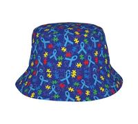 Chapeau Bob Sensibilisation À l'Autisme Élégant Chapeau De Pêcheur Unisexe Bucket Hat pour Adolescents Plein Air La Plage