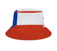 Chapeau Bob Unisexe Adulte avec Motif Chile Drapeau,100% Polyester Sergé,Léger et Respirant,Protection Solaire pour Homme Femme,Idéal Plage Voyage,White