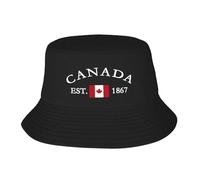 Chapeau Bob Unisexe Avec, Imprimé De Avec Drapeau Du Canada Tendance Léger Et Esthétique En Plein Air Chapeau De Pêcheur Chapeau De Soleil, Chasse Randonnée Camping Chapeaux De Voyage En Plein Ai