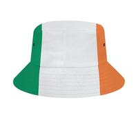 Chapeau Bob Unisexe avec Imprimé Ireland Drapeau Intégral,Polyester Sergé Léger,Pliable et Confortable,Idéal pour Voyage,Festival et Plage,White