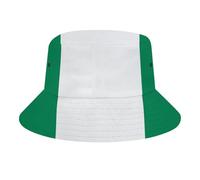 Chapeau Bob Unisexe avec Imprimé Nigeria Drapeau Intégral,Polyester Sergé Léger,Pliable et Confortable,Idéal pour Voyage,Festival et Plage,White