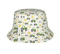 Chapeau bob unisexe imprimé tracteur agricole en tissu sergé protection solaire élégant pour toutes les saisons chapeaux bob noir, noir, taille unique