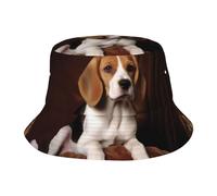 Chapeau bob unisexe mignon pour animal domestique Beagle Summer Travel Fisherman Cap Beach Travel Chapeau de soleil Chapeau d'extérieur Noir