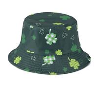 Chapeau bob unisexe vert pêcheur pour printemps respirant pare-soleil pour adolescents sport décontracté trèfle imprimé seau, C, Taille unique