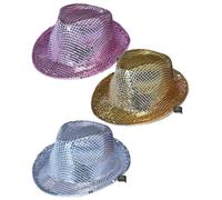Chapeau - Borsalino - Disco à Paillettes - Couleur or - Mixte - Confortable