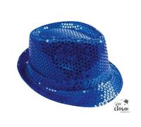 Chapeau adulte Borsalino bleu avec sequins (x1) REF/20196 bleu