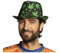 chapeau borsalino feuilles cannabis rasta - boland 82017 Noir G