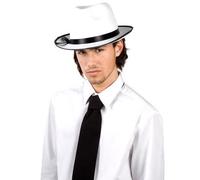 Chapeau - BORSALINO - Maffia - Blanc et noir - Adulte - Mixte - Extérieur