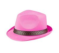 Chapeau boursalin fuchsia avec bande noire