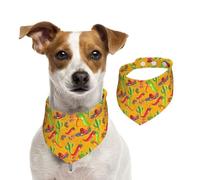 Chapeau cactus et piment imprimé animal de compagnie en coton double face écharpe douce élégante vêtements d'hiver pour chiens chats animaux de compagnie accessoire