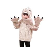 Chapeau Cagoules Enfant 3 en 1 Bonnet Echarpe Gants Fille Garçon Bonnet de Ski Hiver Chaud Chapeau Thermique Tour de Cou Foulard Cache Oreille Moufle Chapka de Noël Voyage en Plein Air