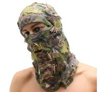 Chapeau camouflage et feuilles - Casque dissimulé Ghillie pour utilisation en extérieur | Léger et respirant avec couvre-visage, idéal pour l'observation de la faune, la chasse, la photographie, les