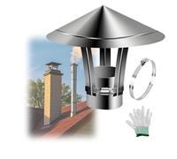 Chapeau Capot Cheminée 50~300 Mm Hotte De Cheminée En Acier Inoxydable 201, Housse De Pluie Et De Neige, Sortie De Toit Pour Un Poêle À Bois Ou Chaudière Au Fioul(60 mm-2.4 in)