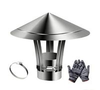 Chapeau Capot Cheminée Protection Pluie et Neige, Couverture de Cheminée Avec Fermeture de Serrage,Hotte D'aération de Toit pour Fumisterie Poele Tubage 19 20 21 22 cm(22 cm)