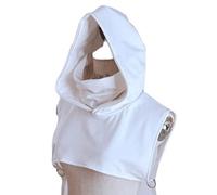 Chapeau capuche col haut crop hoodie tops femmes hommes punk gothique pull gilet manteau Halloween costume d'horreur pour adulte-blanc, buste 90-120 cm