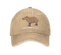 Chapeau Capybara drôle avec inscription « Dont Be Worry Be Capy » pour hommes, naturel, Taille unique