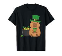 Chapeau Capybara Leprechaun St Patrick avec trèfle Porte-Bonheur T-Shirt