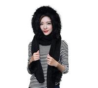 Chapeau Chapka Femme 3 en 1 Bonnet Echarpe Gants en Peluche Epais Hiver Chaud Fille Cagoules Avec Foulard Plein Air Cadeau de Noël Thermique