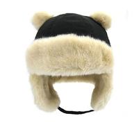 Chapeau Chapkas Hiver pour Bébé Enfants, Bonnet Aviateur Pilote avec Earflap, Trapper Hat Chapeau d'hiver Chaud Doux pour Bébé Garçons Fille de 0 à 6 Ans (FR/ES, Numérique, 52, Noir)
