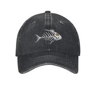 Chapeau Chaud Casquette de Baseball Squelette en os de Poisson Soleil Dessin d’Animaux y2k Rétro féminin Masculin Chapeaux Hip hop lavés Cadeau de Haute qualité avec Un Logo personnalisé