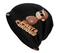 Chapeau Chaud d’Hiver, Curious George Fast and Curious V2 Chapeau Chaud tricoté Hip Hop Bonnet Hat Automne Hiver en Plein Air Bonnets Chapeaux pour Hommes Femmes Adulte