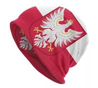 Chapeau Chaud d’Hiver, Drapeau personnalisé du Royaume de Pologne Casquettes Bonnets Hip hop tricoté pour Hommes Femmes Chaud Crânes d’Hiver Tuques