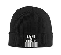 Chapeau Chaud d’Hiver Unisexe, dis Non à l’identité numérique Bonnets tricotés Britanniques Bonnets Chapeau d’Hiver Triple Unisex Chaud Hip-hop BritCard Protestation confidentialité Casquette homm