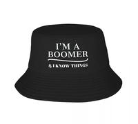 Chapeau Chaud extérieur décontracté Pur Coton, Je suis Un Boomer et Je Sais des Choses Chapeau de Seau Hip Hop Plage Sortie Visière Thermique Homme Chapeau Casquettes pour Femmes Hommes