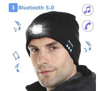 Chapeau chaud unisexe sans fil, musique, casque de Sport, avec Bluetooth, casque d'écoute LED, éclairage de nuit, course à pied en plein air, lumière d'urgence