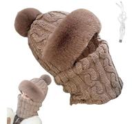 Chapeau chauffant d'hiver,chapeaux chauffants USB | Chapeaux d'hiver Chapeau chauffant en coton électrique,Chapeaux coupe-vent à oreillettes pour femmes, cache-cou, bonnet Breanie pour l'extérieur