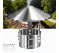 Chapeau Cheminée 75mm-315mm, Couvercle De Ventilation De Toit en 201 Acier Inoxydable Capot de Tuyau Anti-Pluie Et Neige pour Tuyau de Poêle, Évent de Toit, Hotte de Pluie(125mm)