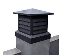 Chapeau Cheminée Alliage D'Aluminium Noir, Couvercle de Cheminée Protection Contre Pluie Coupe Vent, Hotte À Lamelles SupéRieure Carrée pour Couvercle D'aération À L'extérieur(250x250 mm)