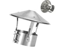 Chapeau Cheminée Anti Pluie de Toit, Capot de Conduit de Fumée Acier Inoxydable 304, 90mm 130mm 150mm 190mm 220mm 315mm, Hotte D'aération de Toit Ronde Exterieur(125mm/5“)