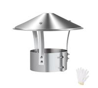 Chapeau Cheminée Anti Pluie de Toit, Capot de Conduit de Fumée Acier Inoxydable 304, 90mm 130mm 150mm 190mm 220mm 315mm, Hotte D'aération de Toit Ronde Exterieur, Facile à Monter(140mm/5.5in)