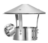 Chapeau Cheminée avec Vis, Chapeau Anti Pluie Cheminée en Acier Inoxydable, Capuchon de Pluie, Couvercle de Cheminées Ventilation Extérieur, pour Tuyaux de Poêle 75-315mm(230mm/9.1in)