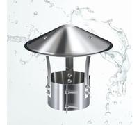 Chapeau Cheminee,Chapeau Conduit De Fumée en Acier Inoxydable Couvercle de Protection Contre la Pluie et la Neige 75-315mm Capuchon de Pluie de toit Capot de Tuyau de Cheminées(130mm/5.11in)