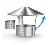 Chapeau Cheminée Chapeau de Pluie de Toit en 304 Acier Inoxydable Couvercle de Cheminées, Capot de Conduit Hotte de Ventilation Extérieur 90mm 150mm 250mm 315mm(230mm/9.1in)