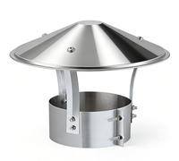 Chapeau Cheminée, Chapeaux de Cheminées en Acier Inoxydable, Capuchon de Pluie, Couvercle de Cheminée Ventilation Extérieur, pour Tuyaux de Poêle, Hotte de Cheminées(130mm/5.1in)