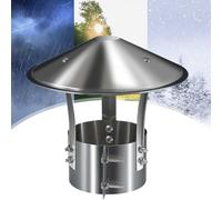 Chapeau Cheminée en Acier Inoxydable 304, Chapeau Cheminée Anti-Pluie et Neige, Couvercle de Cheminée pour Toit, Capot de Cheminée Rond Universel pour Poêle à Bois/à Mazout(150mm/6in)