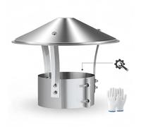 Chapeau Cheminée en Acier Inoxydable, Capuchon de Cheminée, Chapeau Conduit de Fumée, Couvercle de Cheminées Ventilation Extérieur, pour Tuyaux de Poêle 75-315mm(140mm.5.5in)