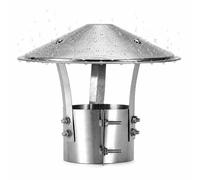 Chapeau Cheminée, Inox 304, Capot de Cheminées, Chapeau Chinois Cheminée | Couverture de Conduits de poêles, Chapeau de Pluie Rond de Toit, Anti Pluie, pour Tuyau de Fumée, Toit(125 mm/4.9")
