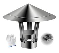 Chapeau Cheminée INOX, Chapeau Anti Pluie Cheminée en Forme de Parapluie, Couvercle de Ventilation Hotte, Capot de Conduit de Fumée, Facile à Monter(180mm/7.1in)
