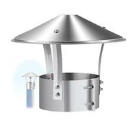 Chapeau Cheminée Rond Acier Inoxydable 75mm 125mm 180mm 200mm, Chapeau de Cheminée Pluiede Pluie, Chapeau Conduit de Fumée, Hotte de Cheminées Réglable, pour Tuyaux de Poêle Conduit(160mm)