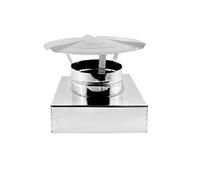 Chapeau chinois à base carrée en acier inoxydable pour cheminée (DN 300 section 400x400)