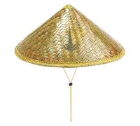 Chapeau chinois - Chapeau de paille | Chapeau chinois | Coiffure de performance culturelle | Chapeau en rotin fait à la main | Chapeau de paille élégant avec mentonnière réglable pour la pêche