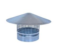 Chapeau Chinois de Ventilation en Acier Galvanisé - Anti-Pluie et Nuisible - Sortie de Toit Ø100 à Ø400 mm - Pour Conduit VMC, Hotte ou Extraction d’Air - Chapeau Conique (Ø250)