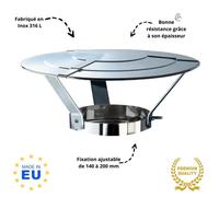 Chapeau chinois inox réglable de 140 à 200 mm Edilinox